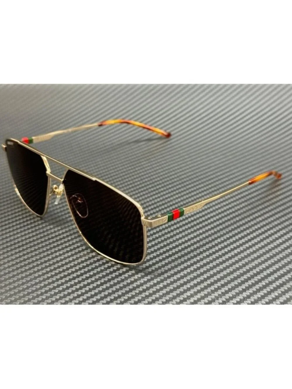 New Gucci Men Gold Sunglasses 60-14-145